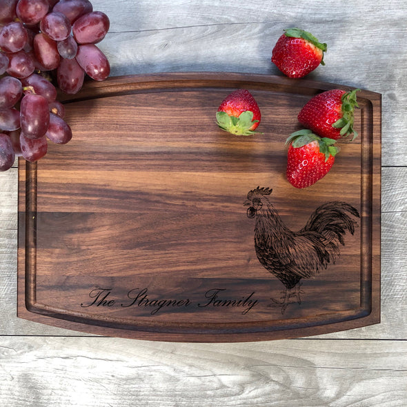 Rooster Cutting Board. Farmlife personalized Gift. M99