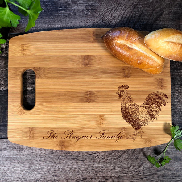 Rooster Cutting Board. Farmlife personalized Gift. M99