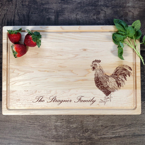 Rooster Cutting Board. Farmlife personalized Gift. M99