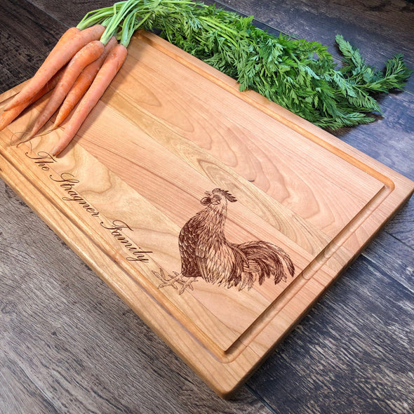 Rooster Cutting Board. Farmlife personalized Gift. M99