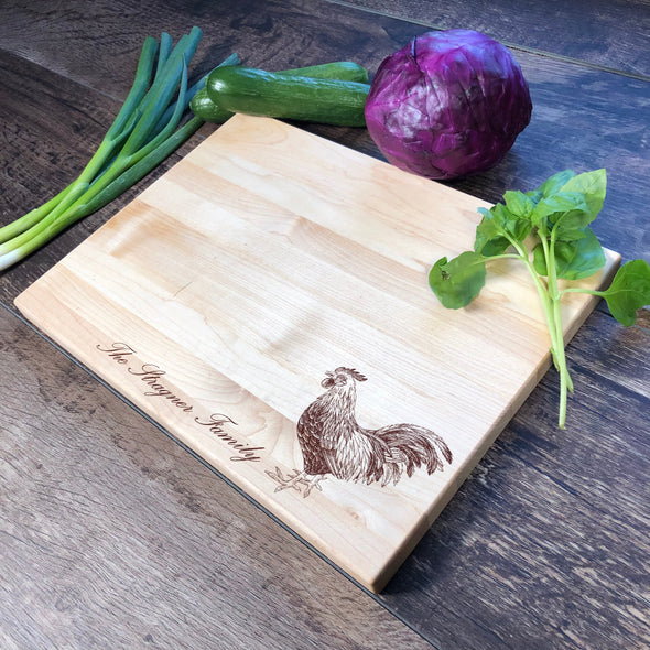 Rooster Cutting Board. Farmlife personalized Gift. M99