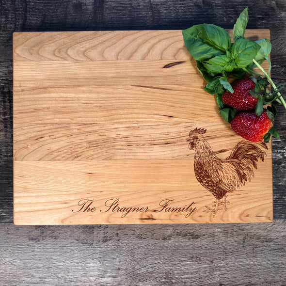 Rooster Cutting Board. Farmlife personalized Gift. M99