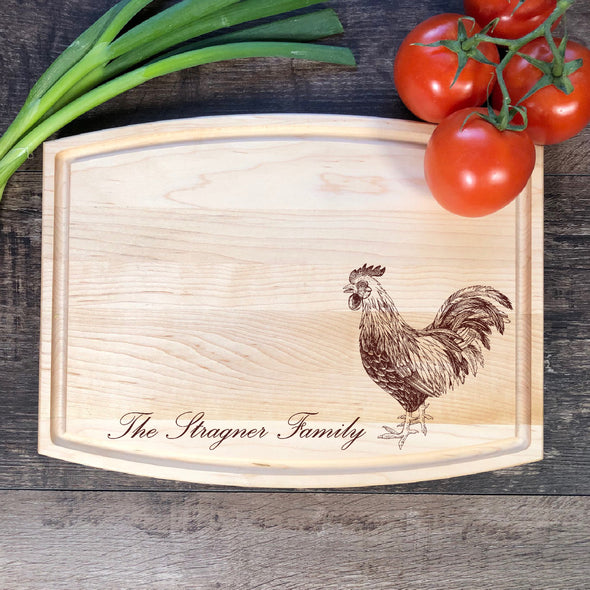 Rooster Cutting Board. Farmlife personalized Gift. M99