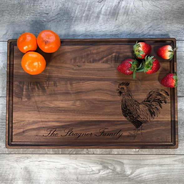 Rooster Cutting Board. Farmlife personalized Gift. M99