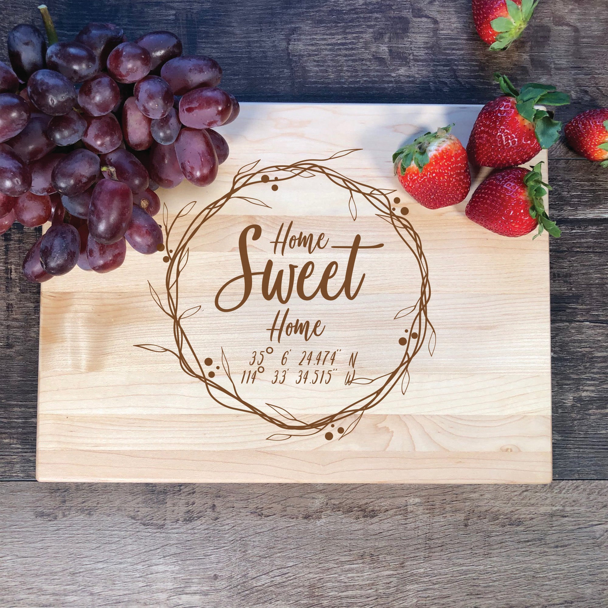 Home Coordinates Personalized Wood Cutting Board