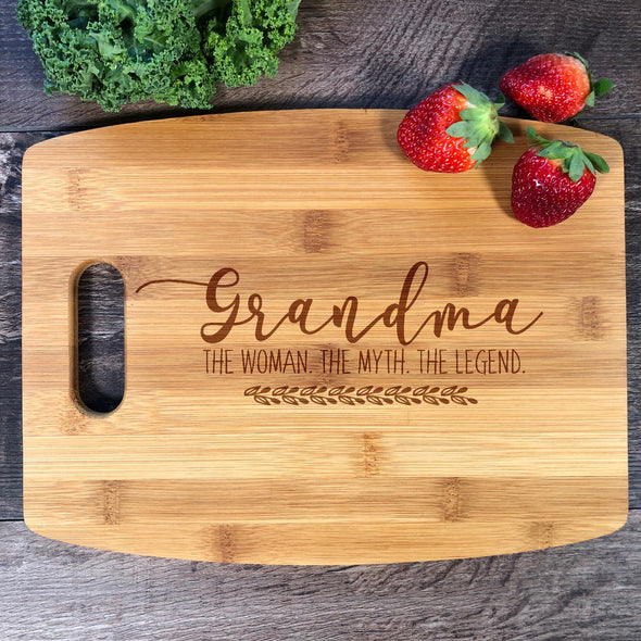 Grandma The Woman, The Myth, The Legend. Custom Cutting Board. M50