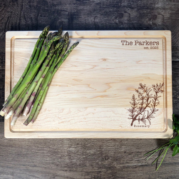 Rosemary Cutting Board. Custom Board. Herbs. M63