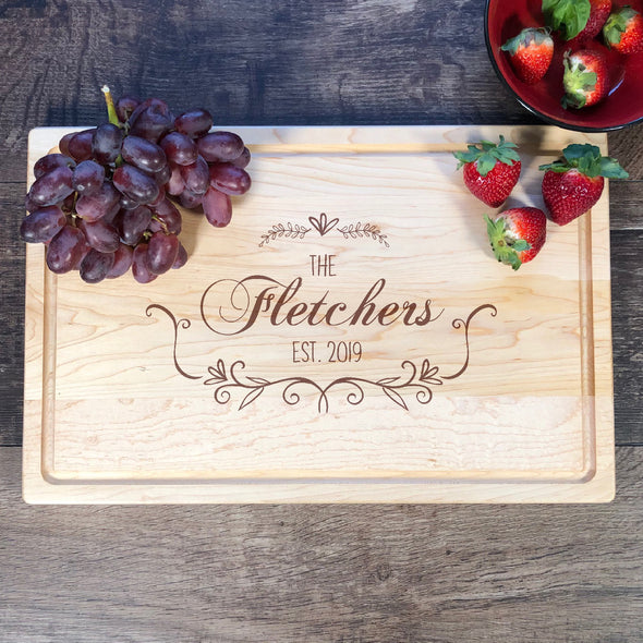 Wood Cutting Boards. Family Name. Anniversary Gift. M12