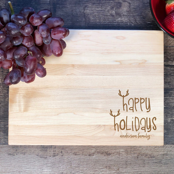 Happy Holidays Charcuterie Board. Cheese Board. Custom Booard. M58