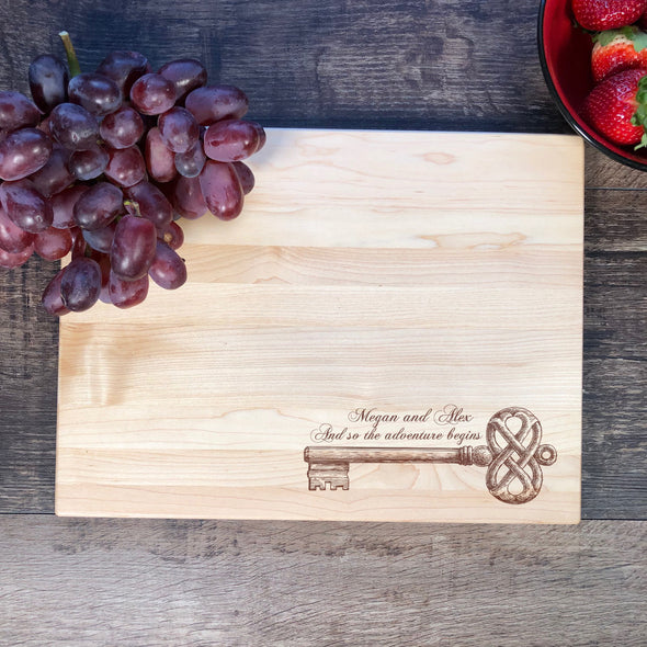 And So The Adverture Begins. Custom Cutting Board. Housewarming Gift. M21