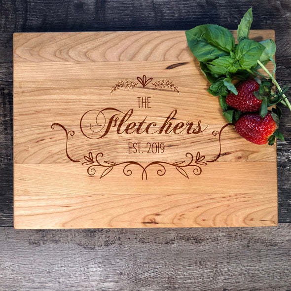Wood Cutting Boards. Family Name. Anniversary Gift. M12