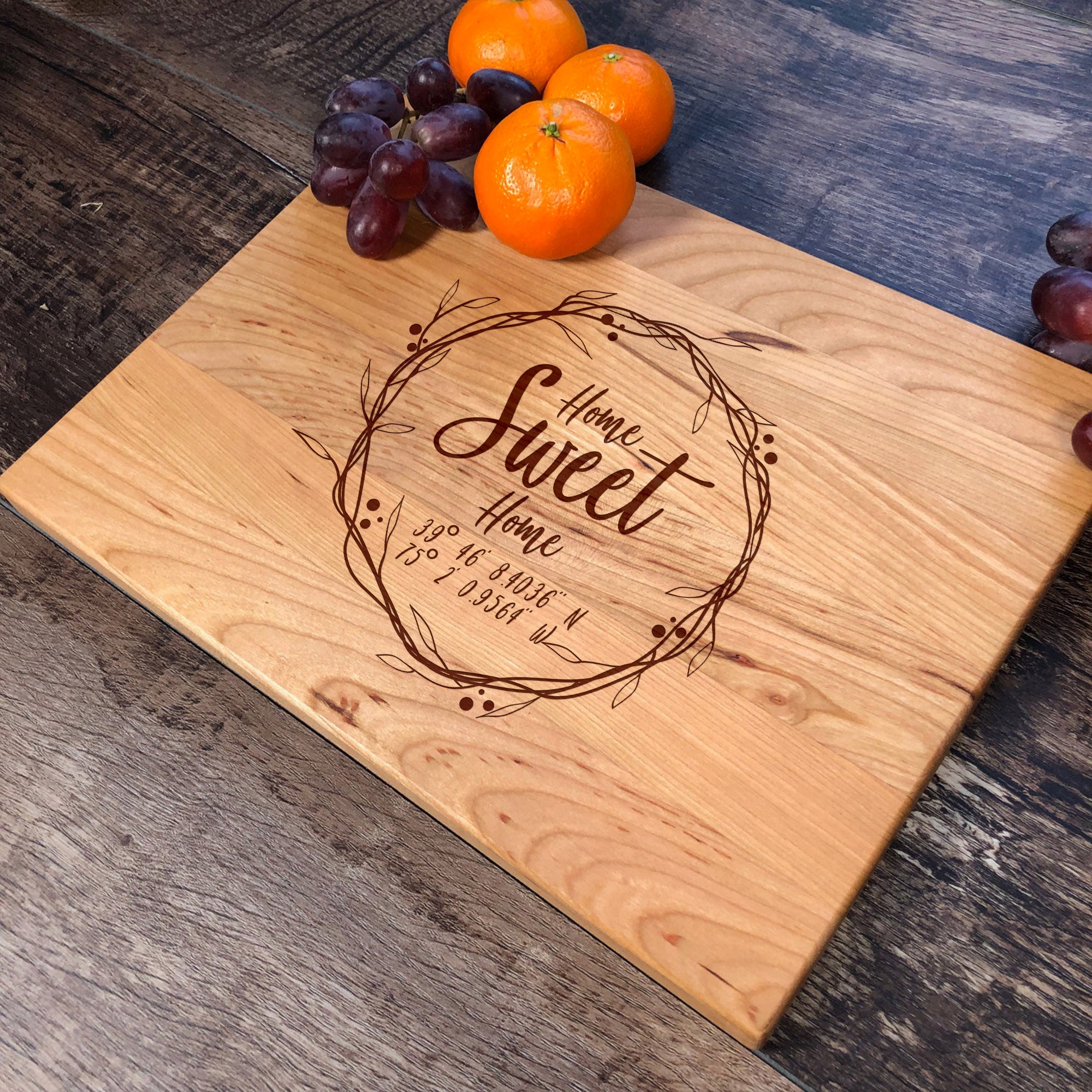 Home Coordinates Personalized Wood Cutting Board