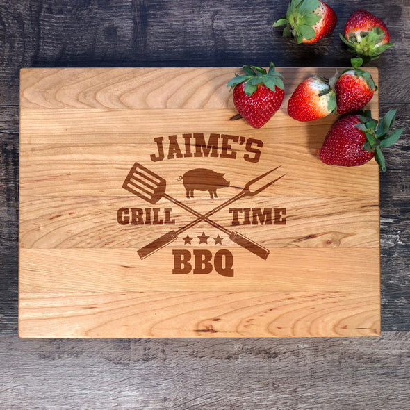 Custom Cutting Board. Grill Time BBQ. M40