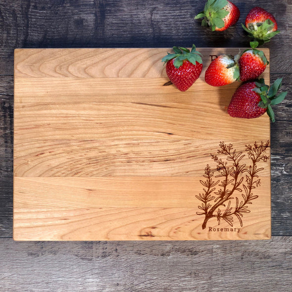 Rosemary Cutting Board. Custom Board. Herbs. M63