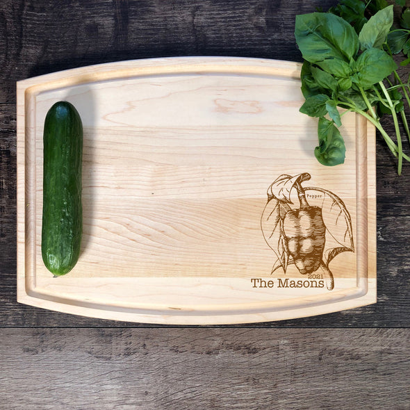 Wood Cutting Board. Peper. Customized Gift. M66