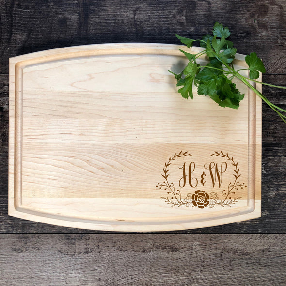 Personalized Cutting Board. Initials. Wedding Gift. M16