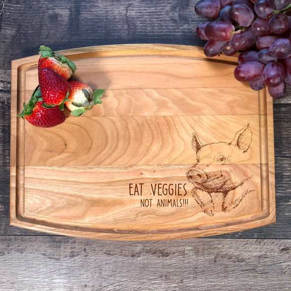 Personalized Cheese Board. Eat Veggies Not Animals M45