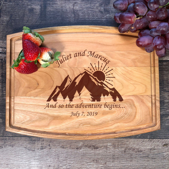 Custom Cutting Board. And So The Adventure Begins. Customized. Wedding Gift. M41