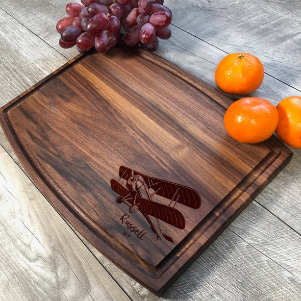 Biplane Board. Airplaine Cutting Board. Custom Wood Board. M51