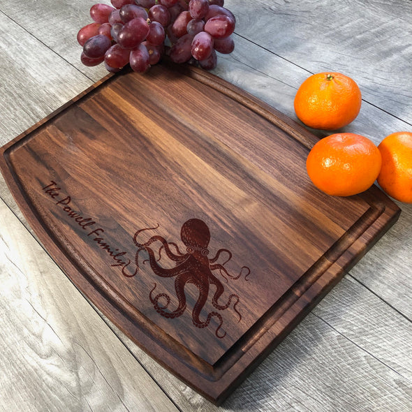 Custom Cutting Board. Octopus. Family Name Board. M43