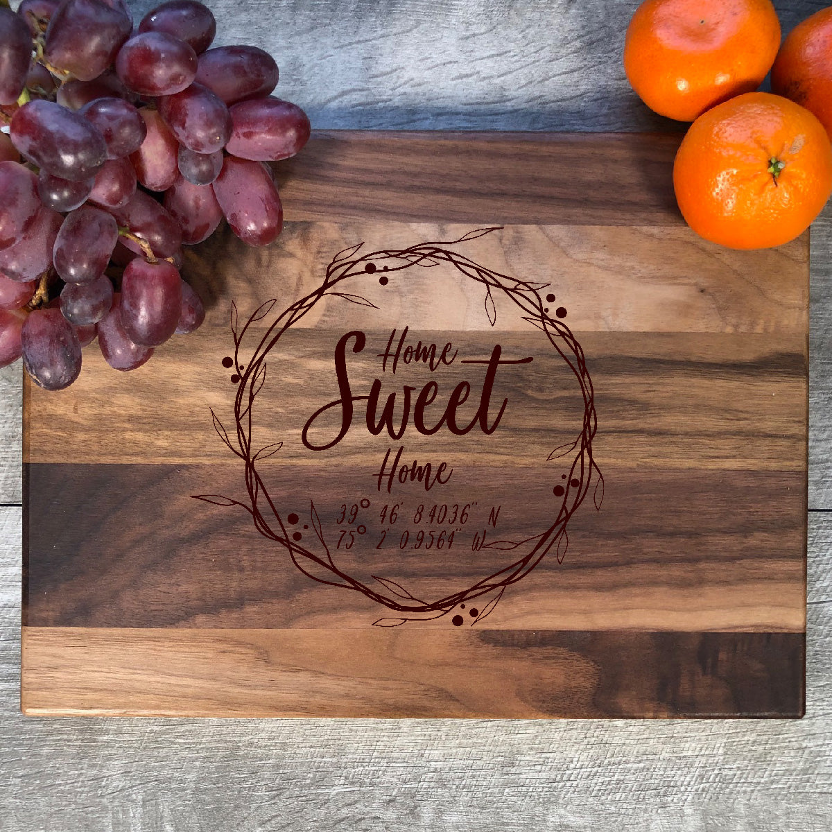 Home Coordinates Personalized Wood Cutting Board