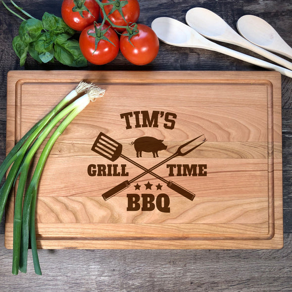 Custom Cutting Board. Grill Time BBQ. M40