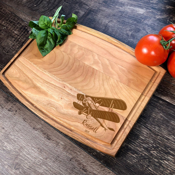 Biplane Board. Airplaine Cutting Board. Custom Wood Board. M51